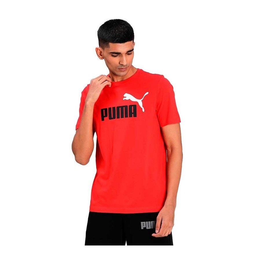 Camiseta Puma Hombre ESS+ Block Tape Tee Blanco y Negro 673341 01